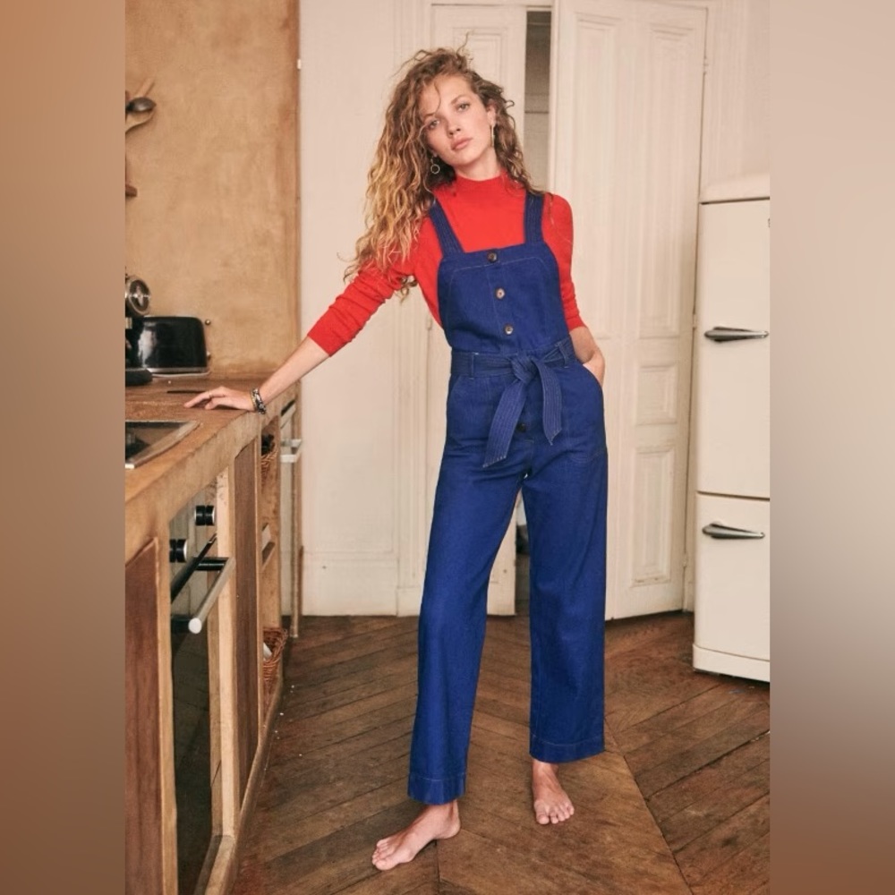 Sezane Silvia Jumpsuit Overalls, French Size 38 (US Size 6)